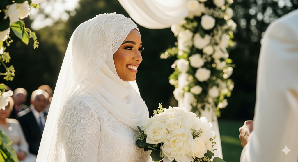 mariée portant le hijab