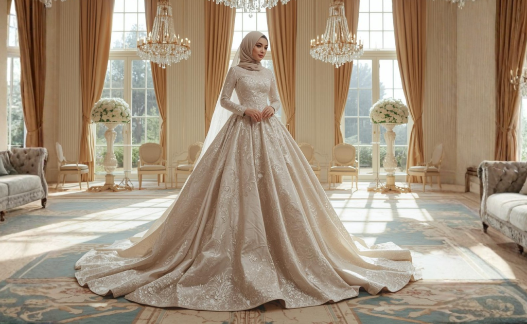 robe de mariée princese hijab